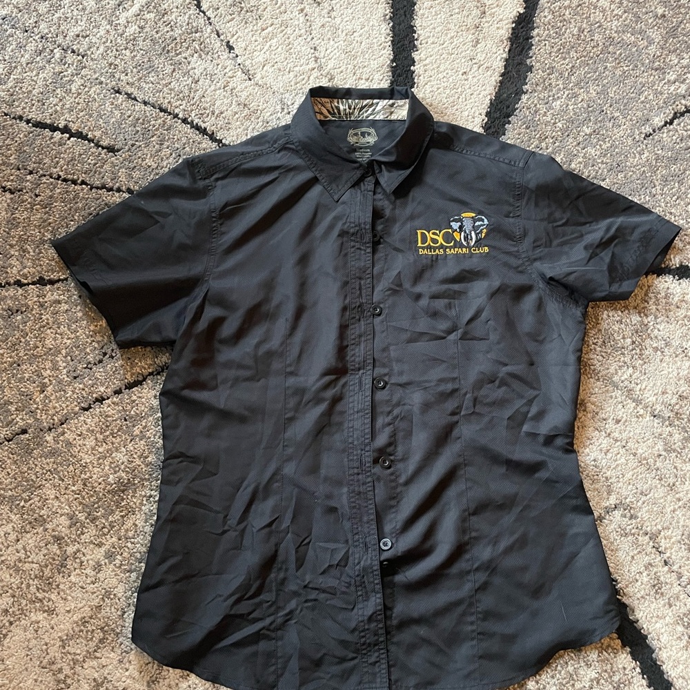 DSC Dallas Safari Club Women's Med. Black Button Down GameGuard Shirt